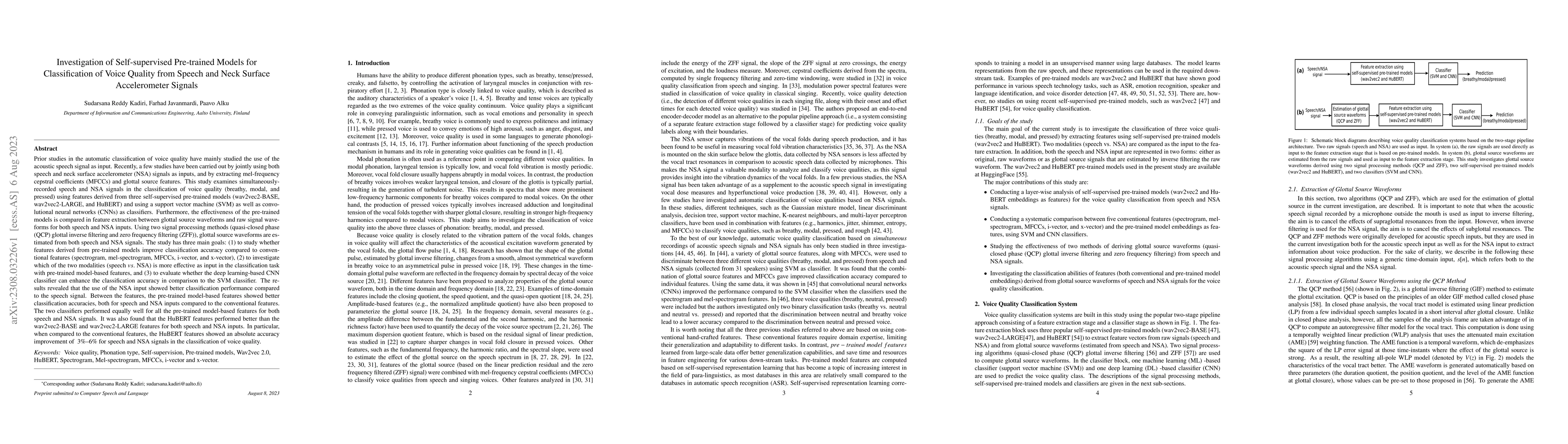Thumbnail for Investigation of Self-supervised Pre-trained Models for Classification
  of Voice Quality from Speech and Neck Surface Accelerometer Signals
