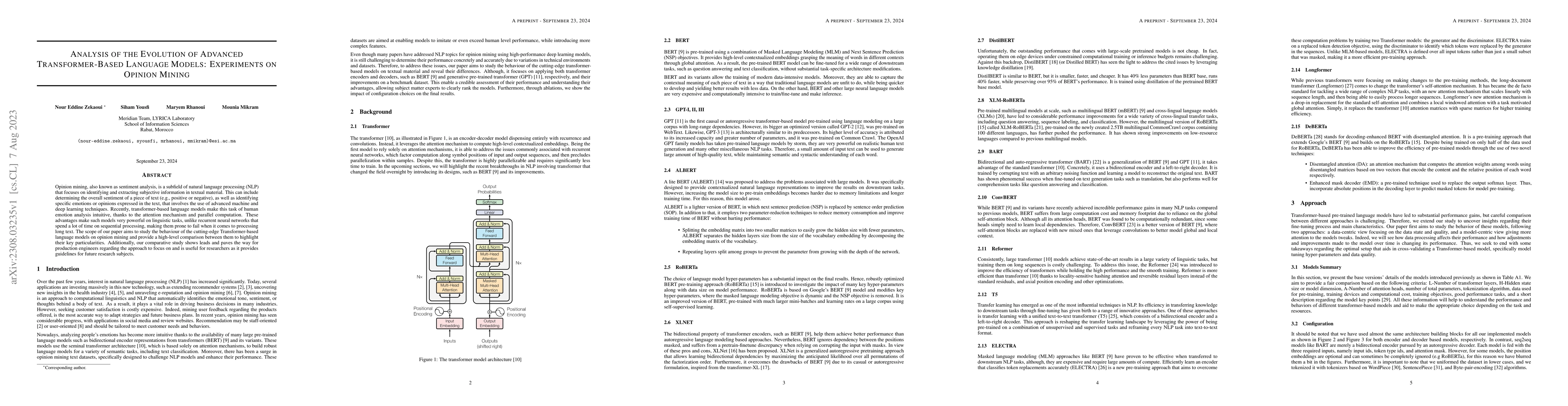 Thumbnail for Analysis of the Evolution of Advanced Transformer-Based Language Models:
  Experiments on Opinion Mining