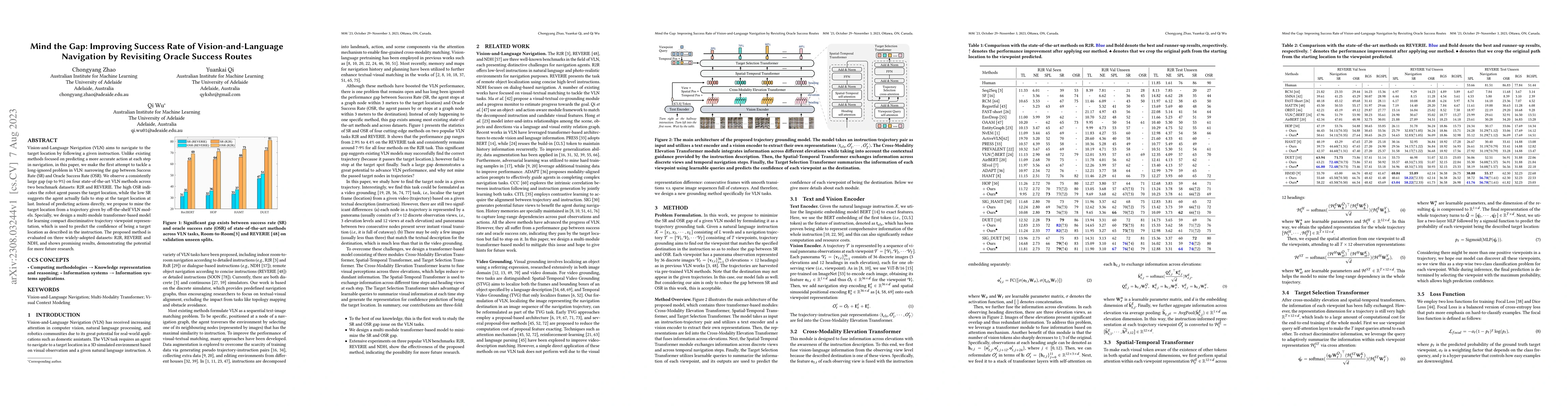 Thumbnail for Mind the Gap: Improving Success Rate of Vision-and-Language Navigation
  by Revisiting Oracle Success Routes