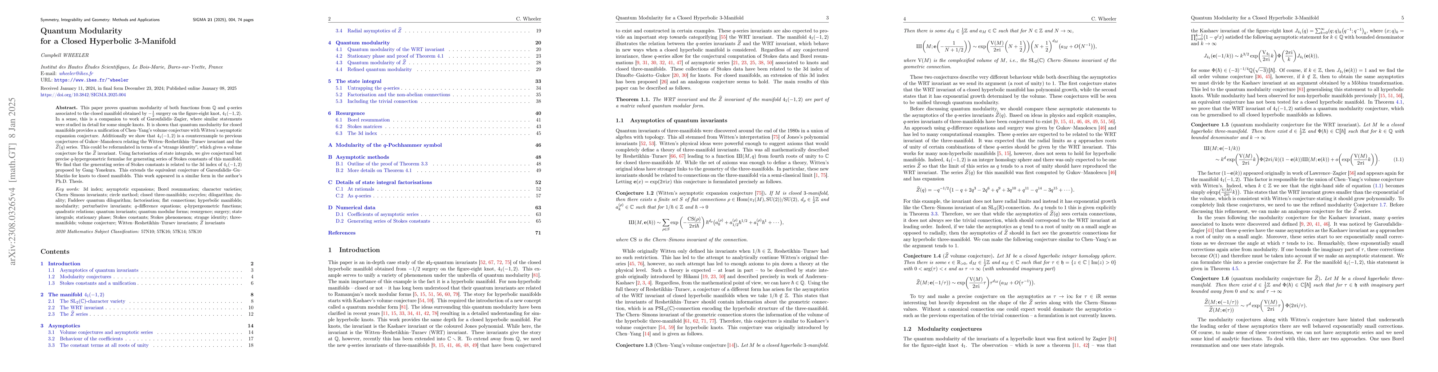 Thumbnail for Quantum modularity for a closed hyperbolic 3-manifold