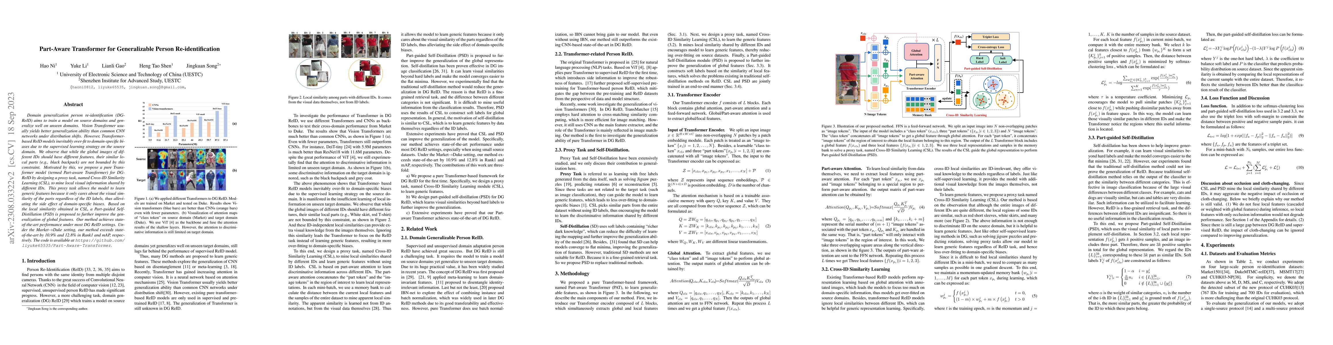 Thumbnail for Part-Aware Transformer for Generalizable Person Re-identification
