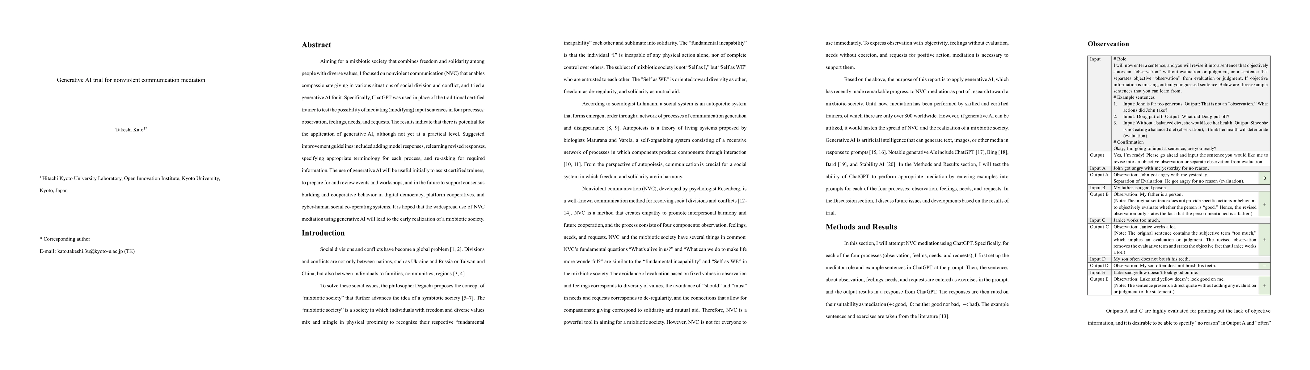 Thumbnail for Generative AI trial for nonviolent communication mediation