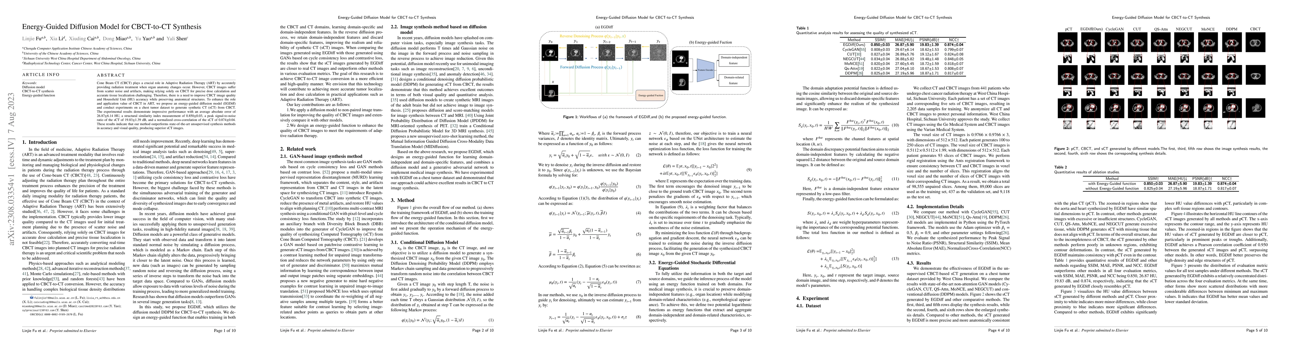 Thumbnail for Energy-Guided Diffusion Model for CBCT-to-CT Synthesis