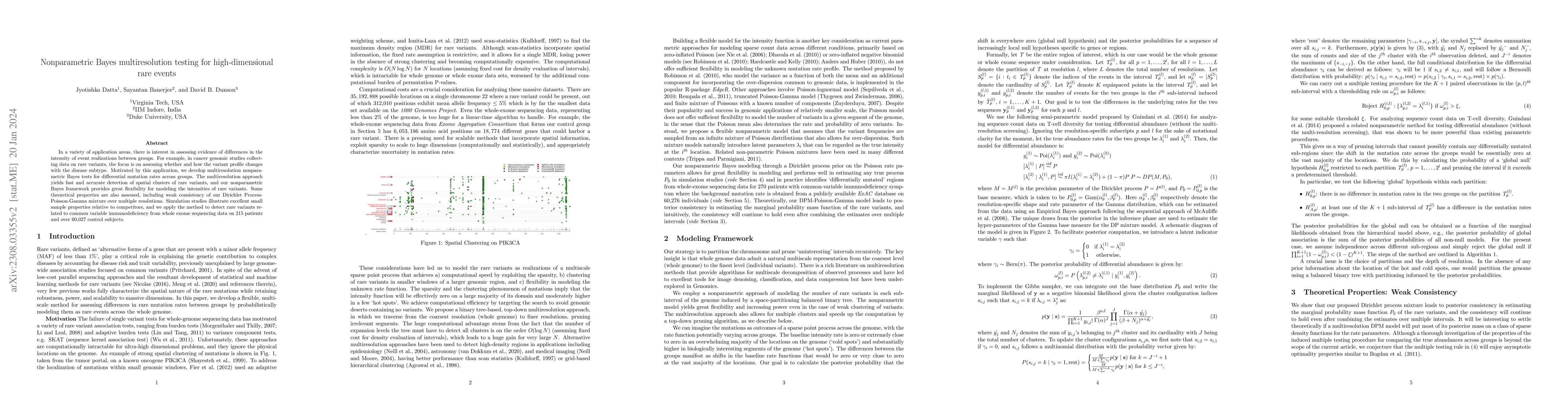 Thumbnail for Nonparametric Bayes multiresolution testing for high-dimensional rare
  events