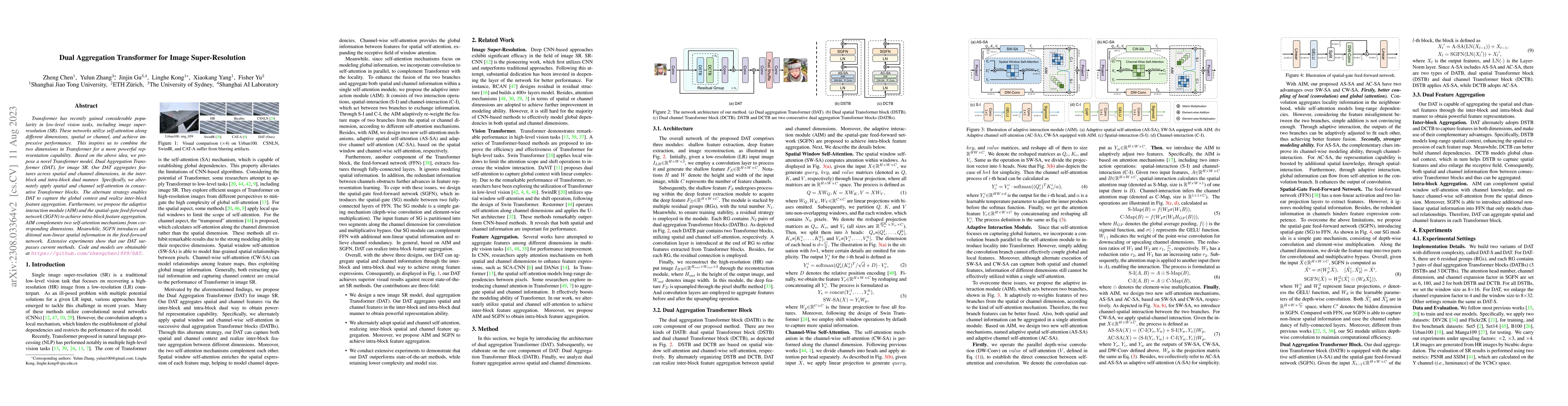 Thumbnail for Dual Aggregation Transformer for Image Super-Resolution
