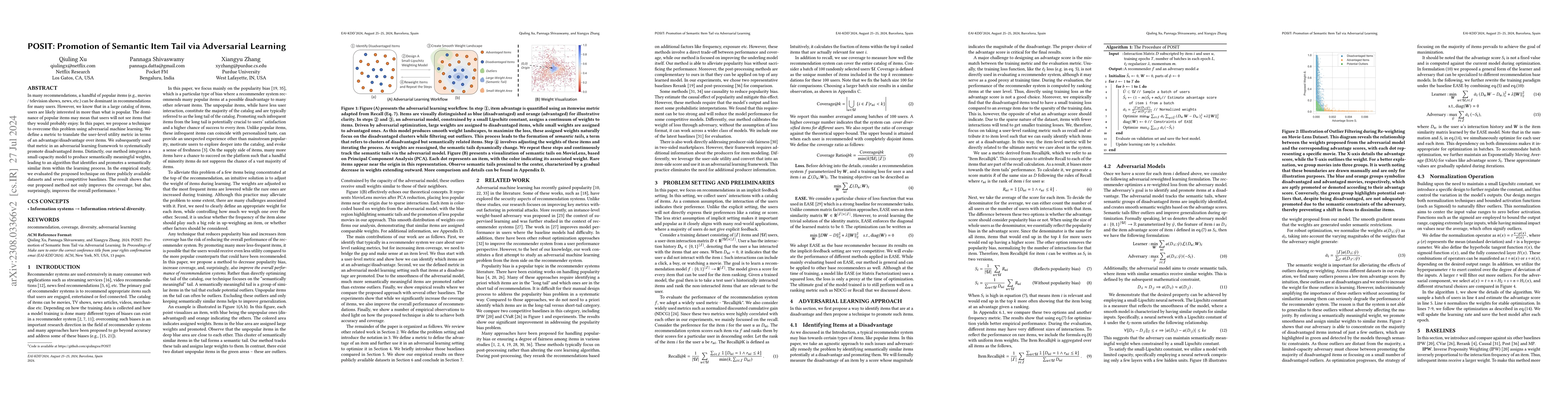 Thumbnail for POSIT: Promotion of Semantic Item Tail via Adversarial Learning