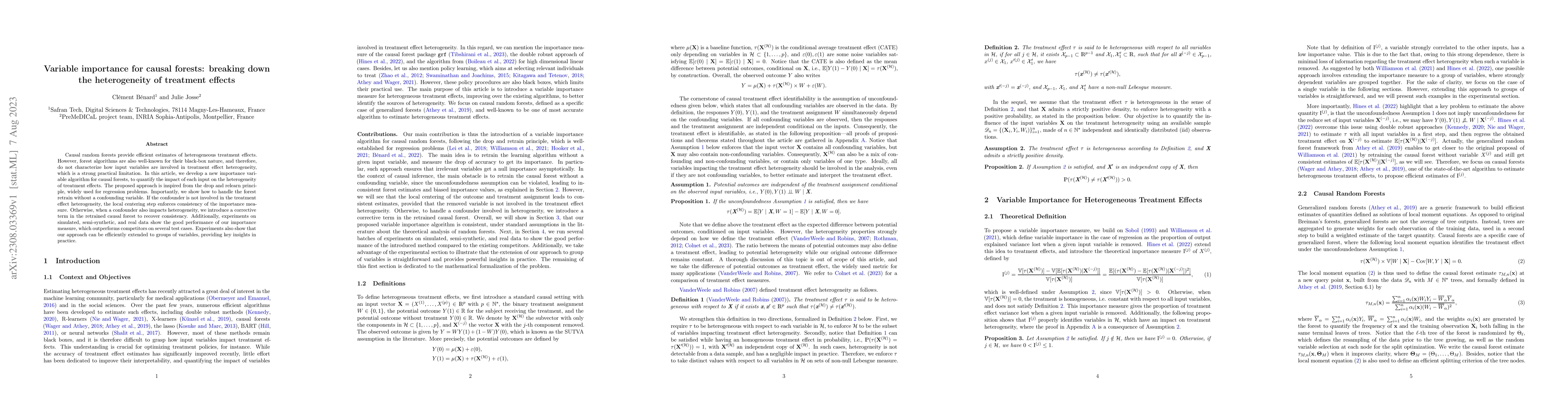 Thumbnail for Variable importance for causal forests: breaking down the heterogeneity
  of treatment effects