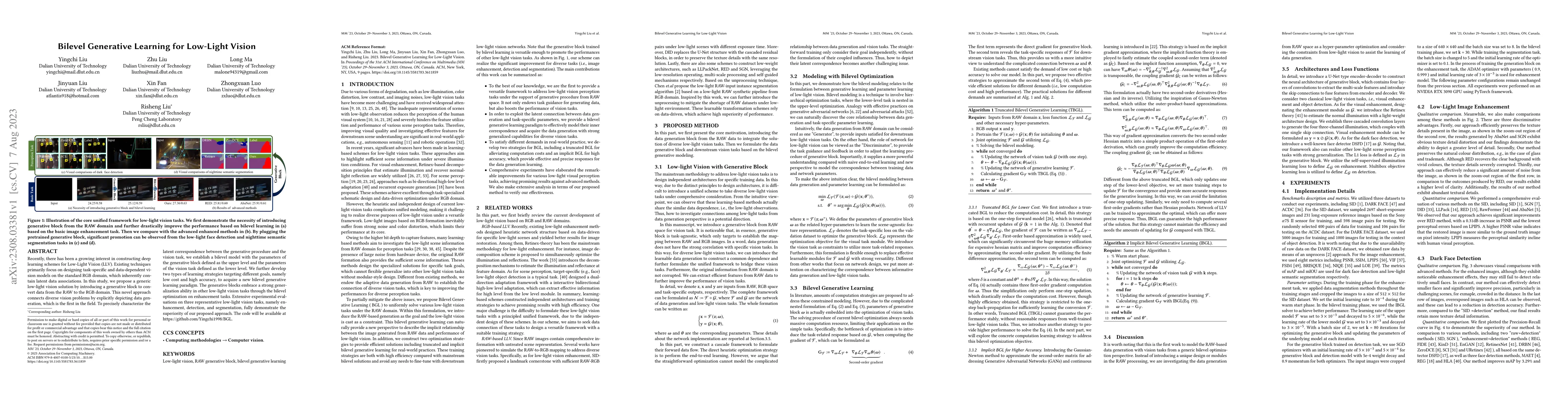 Thumbnail for Bilevel Generative Learning for Low-Light Vision