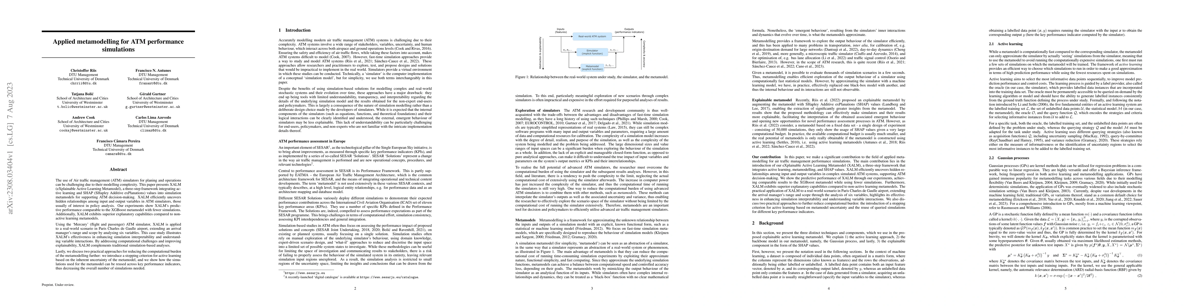 Thumbnail for Applied metamodelling for ATM performance simulations