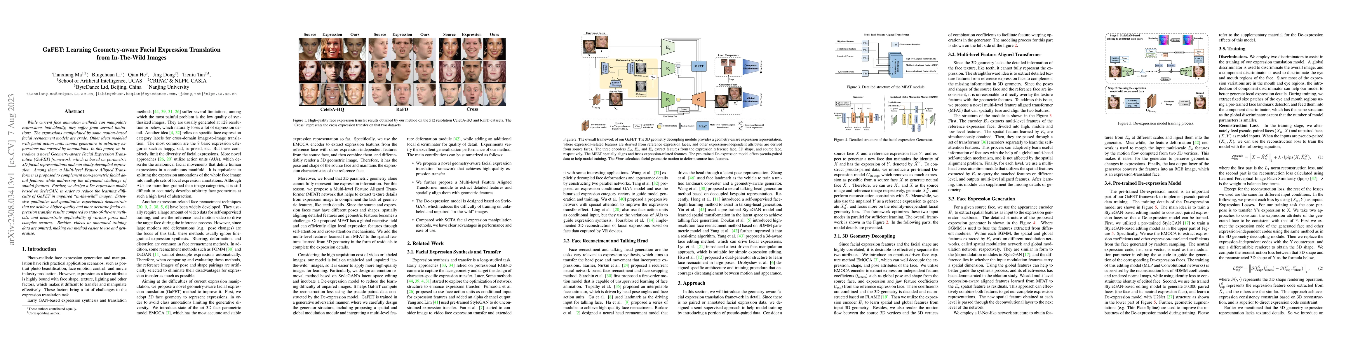 Thumbnail for GaFET: Learning Geometry-aware Facial Expression Translation from
  In-The-Wild Images