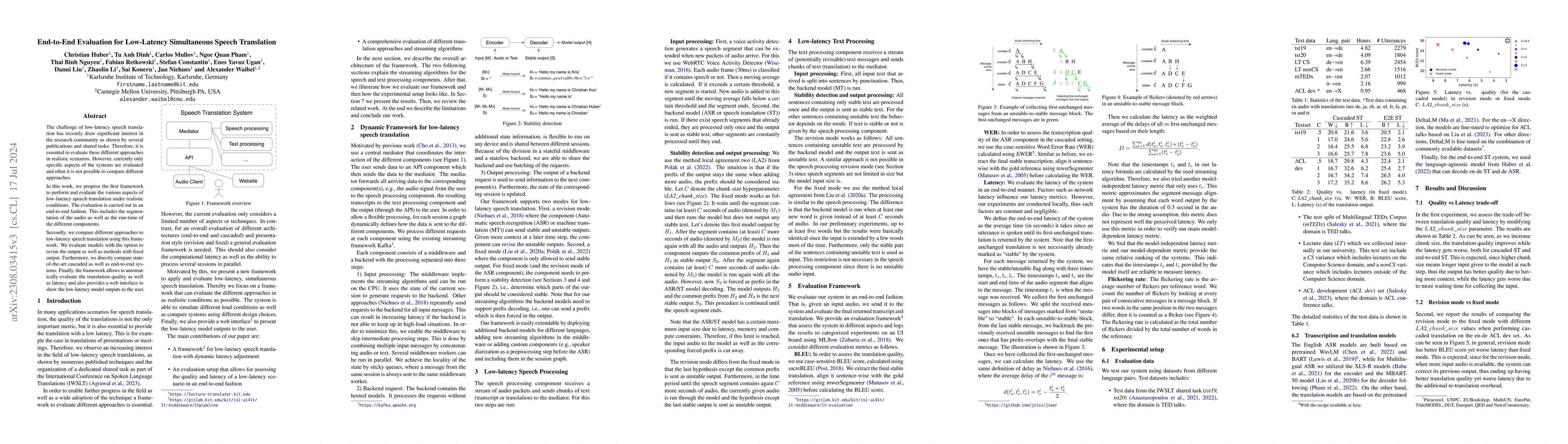 Thumbnail for End-to-End Evaluation for Low-Latency Simultaneous Speech Translation