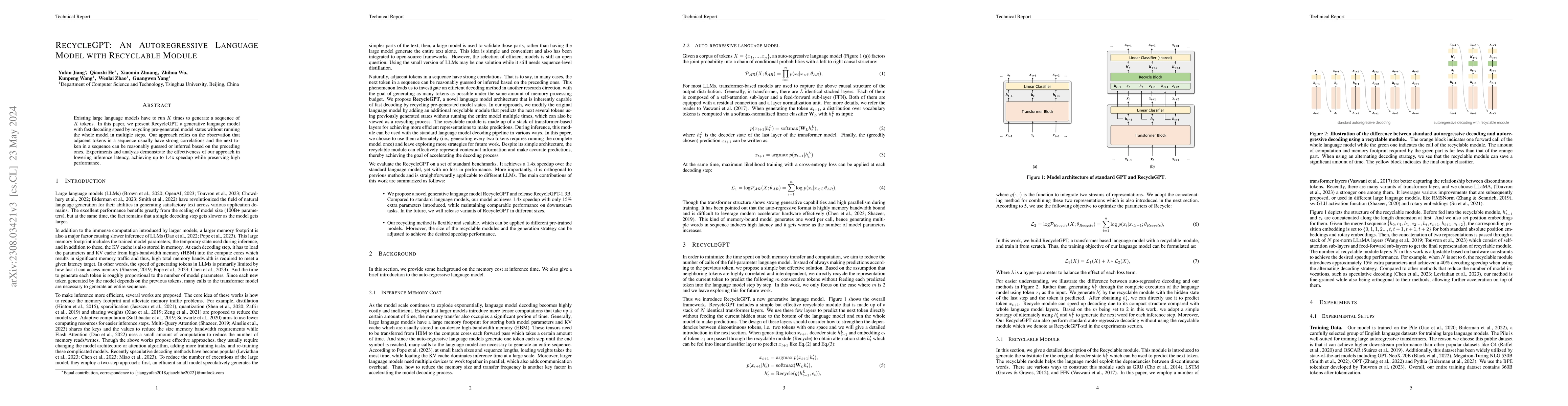 Thumbnail for RecycleGPT: An Autoregressive Language Model with Recyclable Module