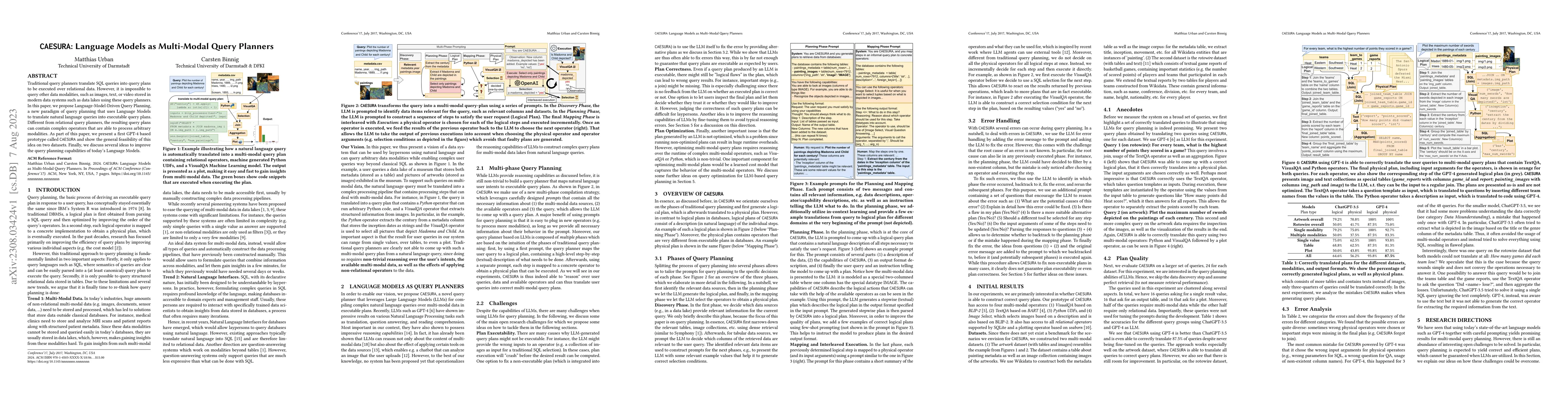 Thumbnail for CAESURA: Language Models as Multi-Modal Query Planners