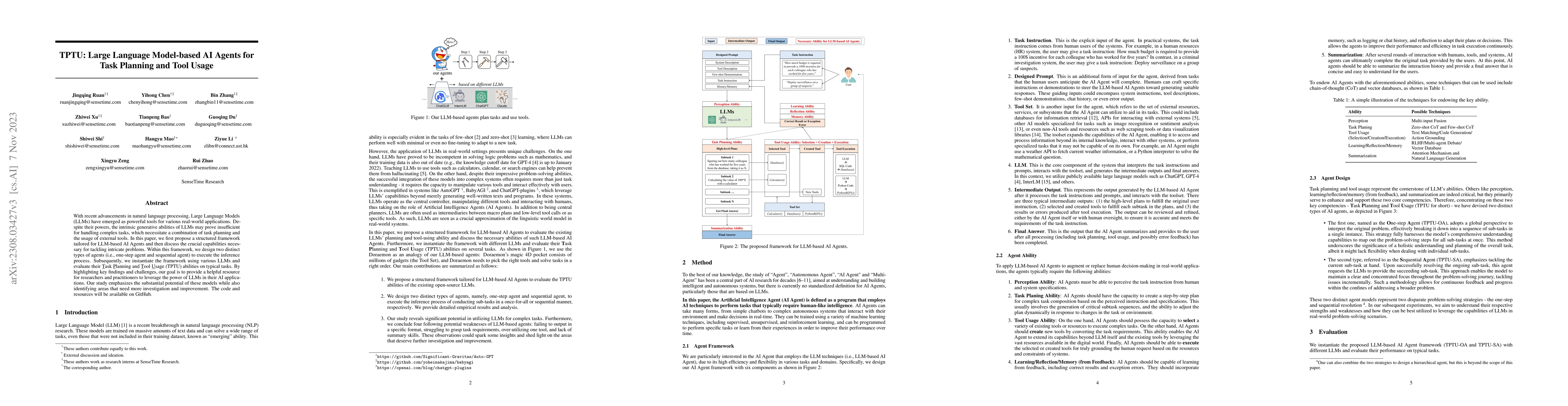 Thumbnail for TPTU: Large Language Model-based AI Agents for Task Planning and Tool
  Usage