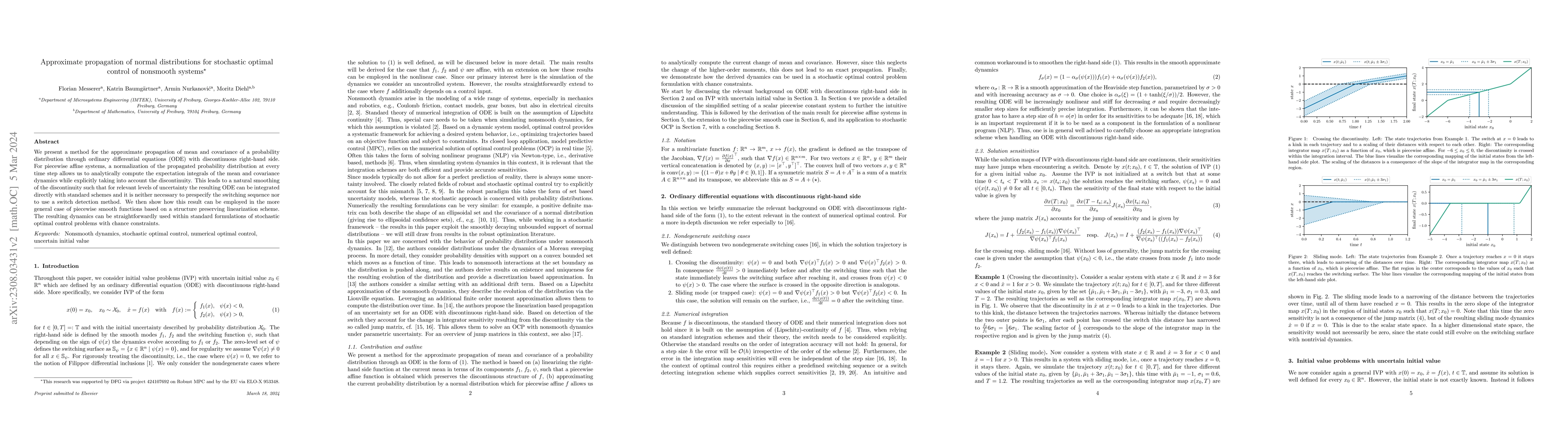 Thumbnail for Approximate propagation of normal distributions for stochastic optimal
  control of nonsmooth systems