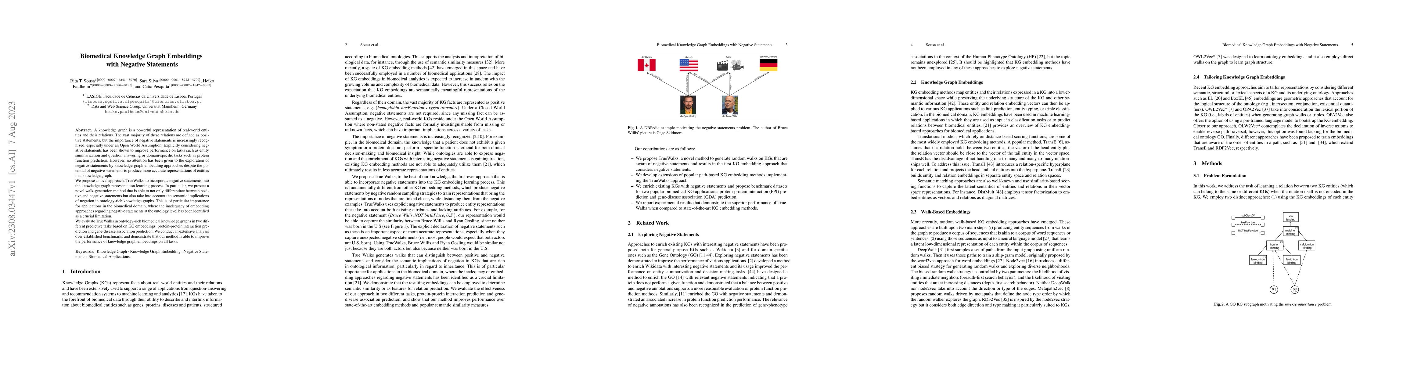 Thumbnail for Biomedical Knowledge Graph Embeddings with Negative Statements