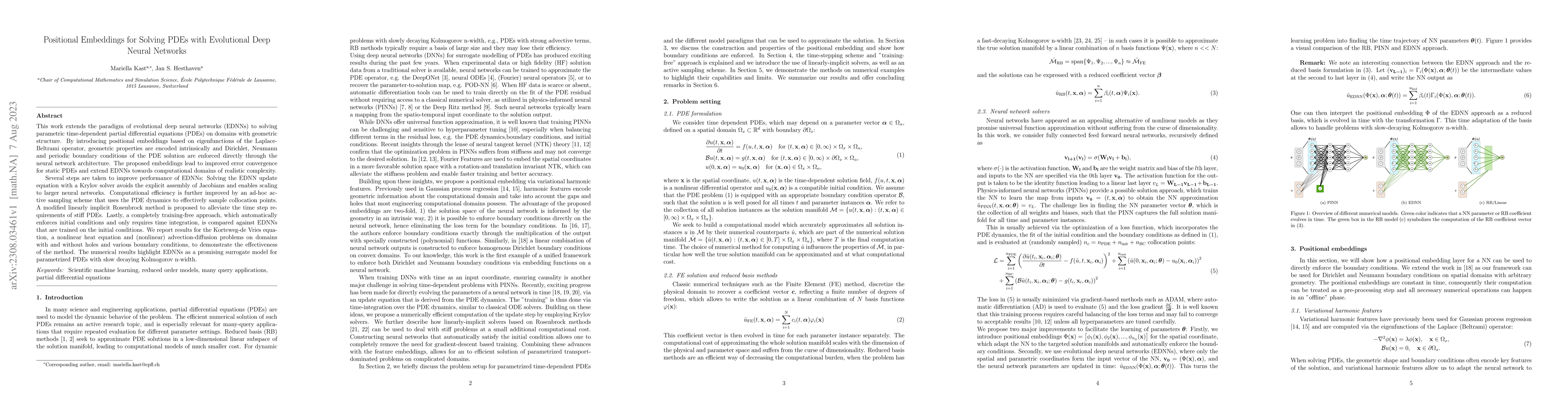 Thumbnail for Positional Embeddings for Solving PDEs with Evolutional Deep Neural
  Networks