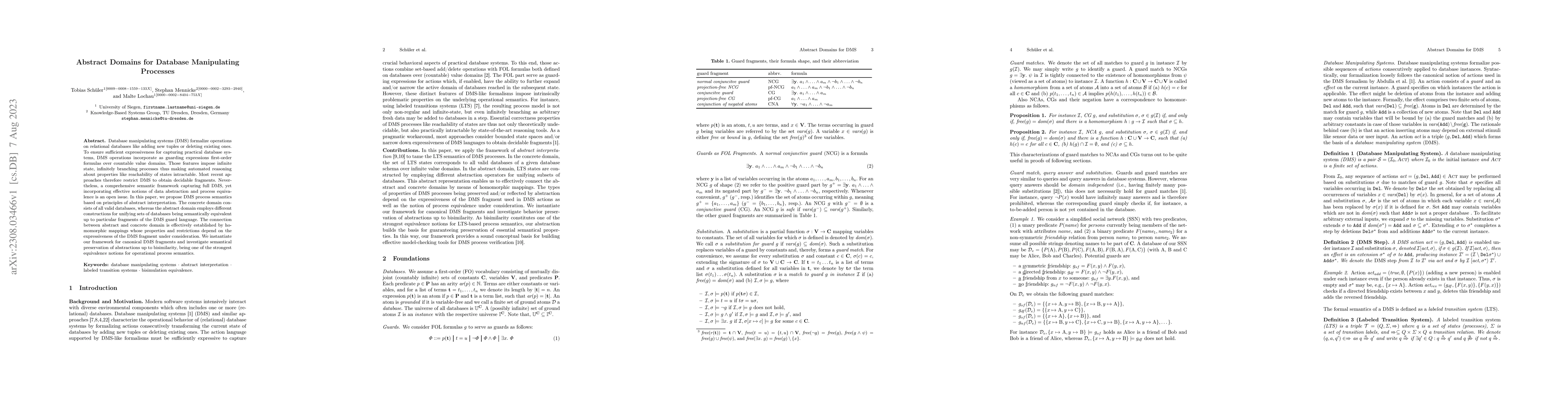 Thumbnail for Abstract Domains for Database Manipulating Processes
