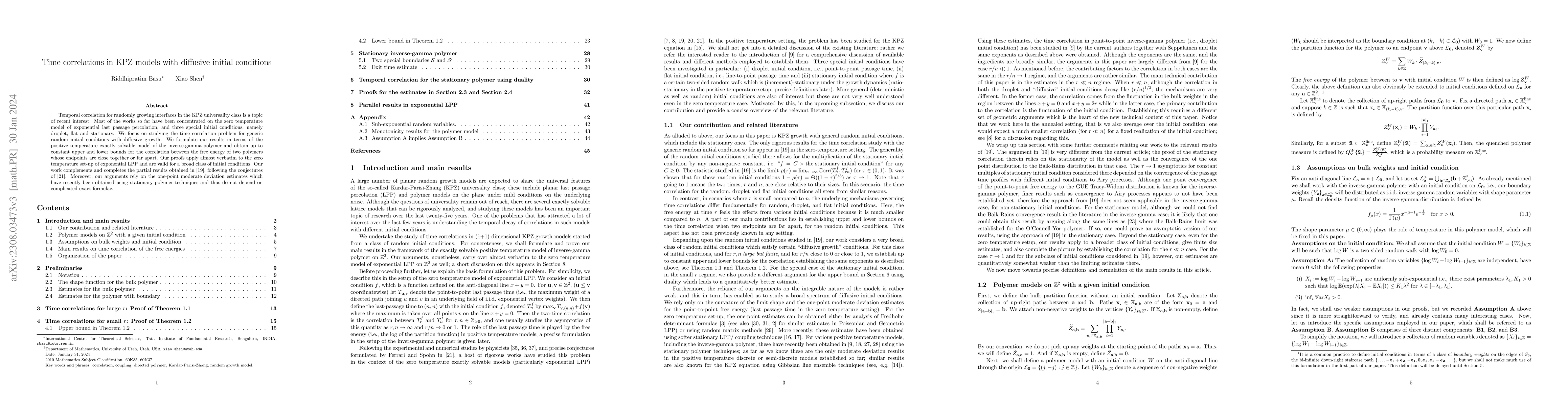 Thumbnail for Time correlations in KPZ models with diffusive initial conditions