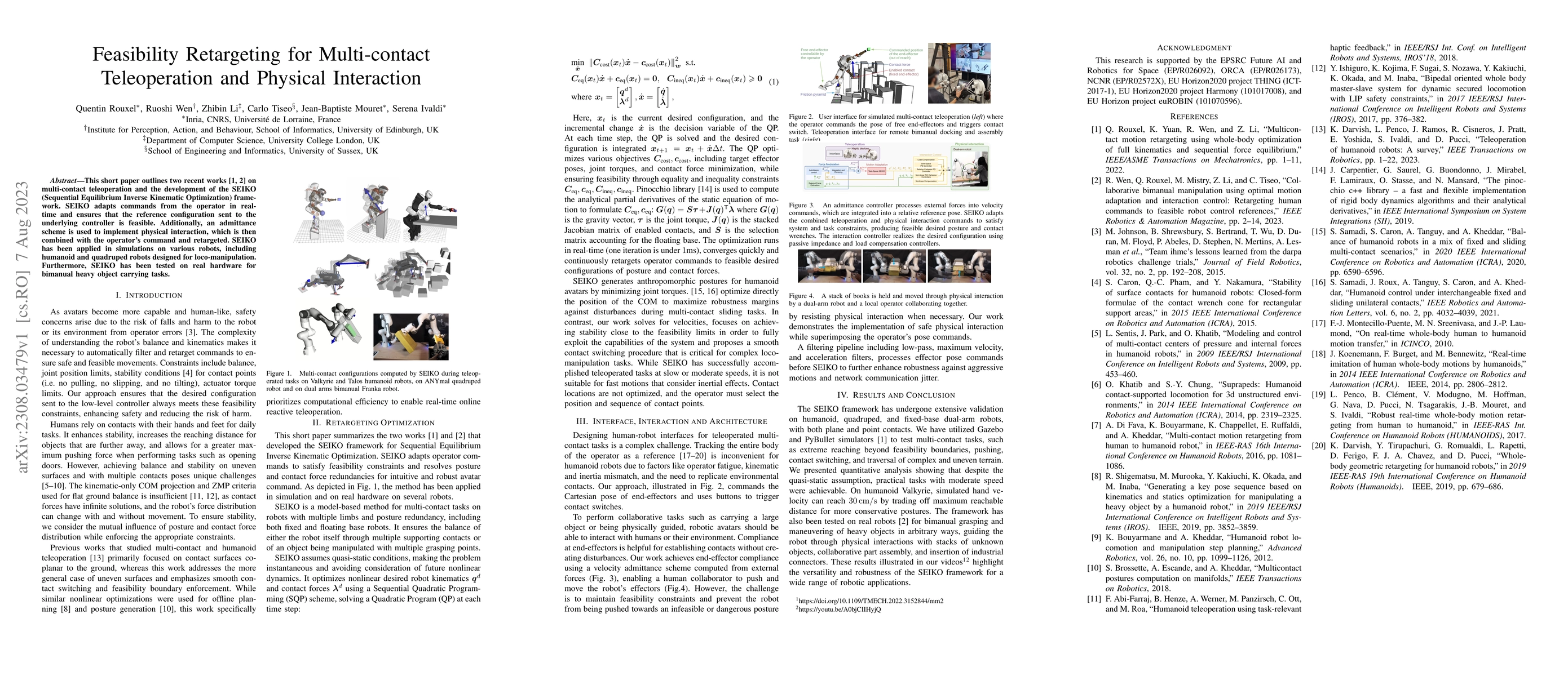 Thumbnail for Feasibility Retargeting for Multi-contact Teleoperation and Physical
  Interaction