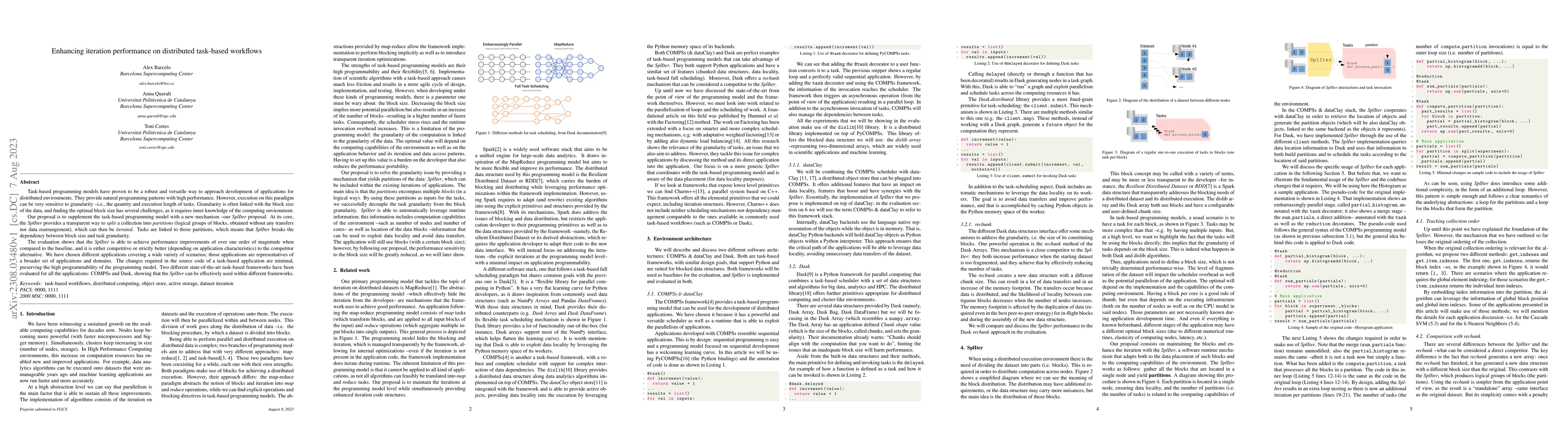 Thumbnail for Enhancing iteration performance on distributed task-based workflows