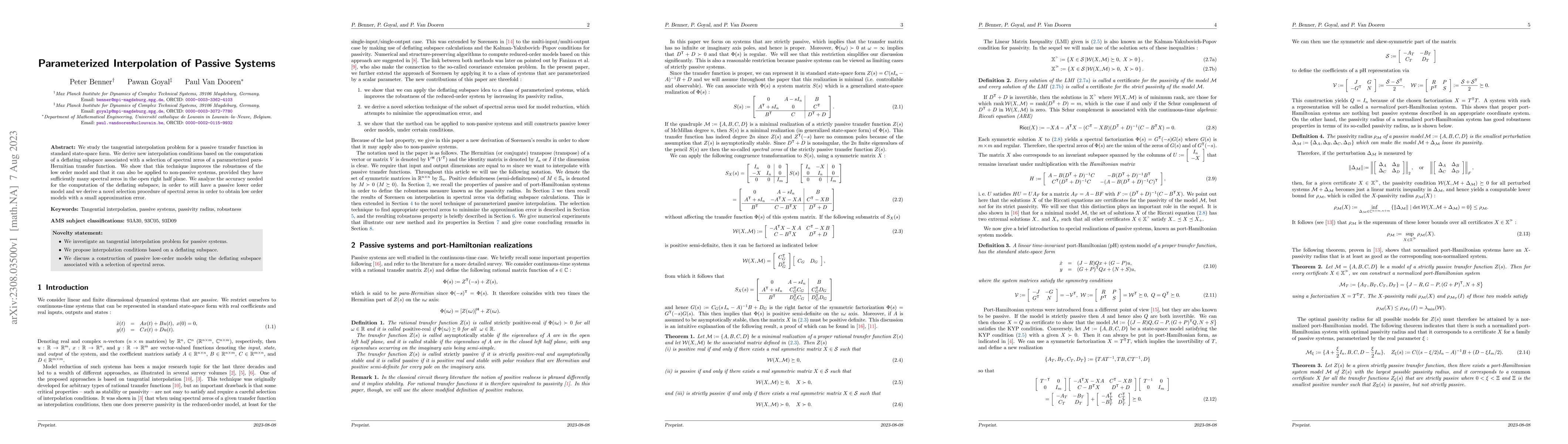 Thumbnail for Parameterized Interpolation of Passive Systems