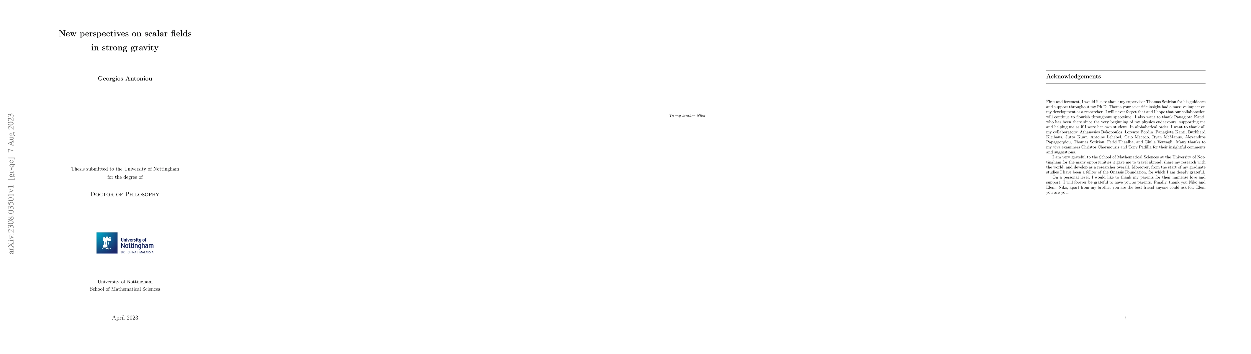 Thumbnail for New perspectives on scalar fields in strong gravity