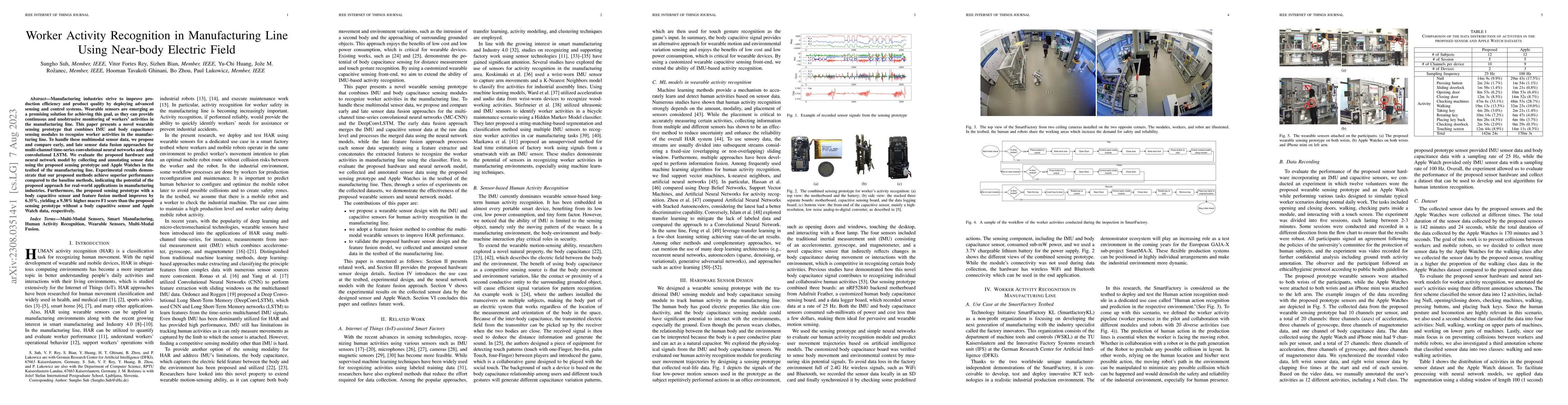 Thumbnail for Worker Activity Recognition in Manufacturing Line Using Near-body
  Electric Field