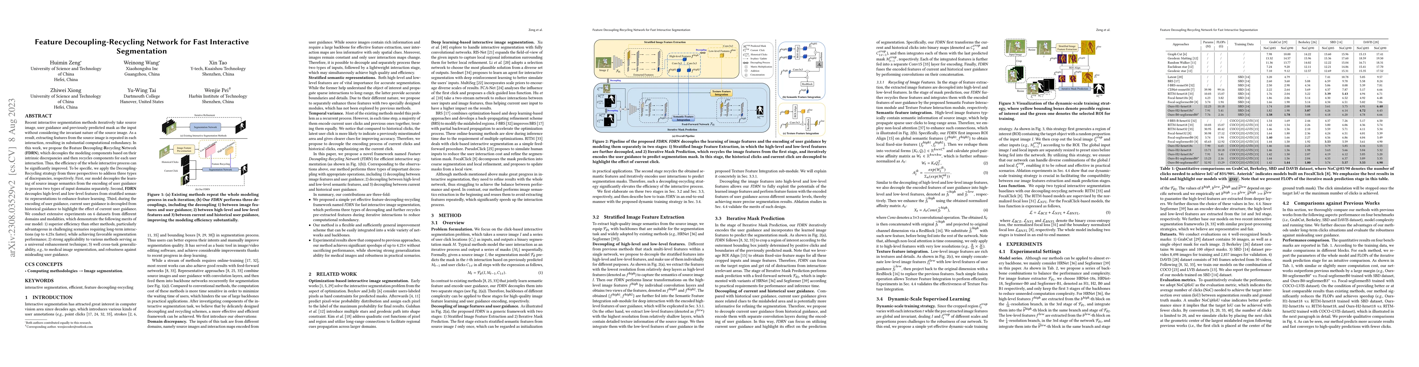 Thumbnail for Feature Decoupling-Recycling Network for Fast Interactive Segmentation