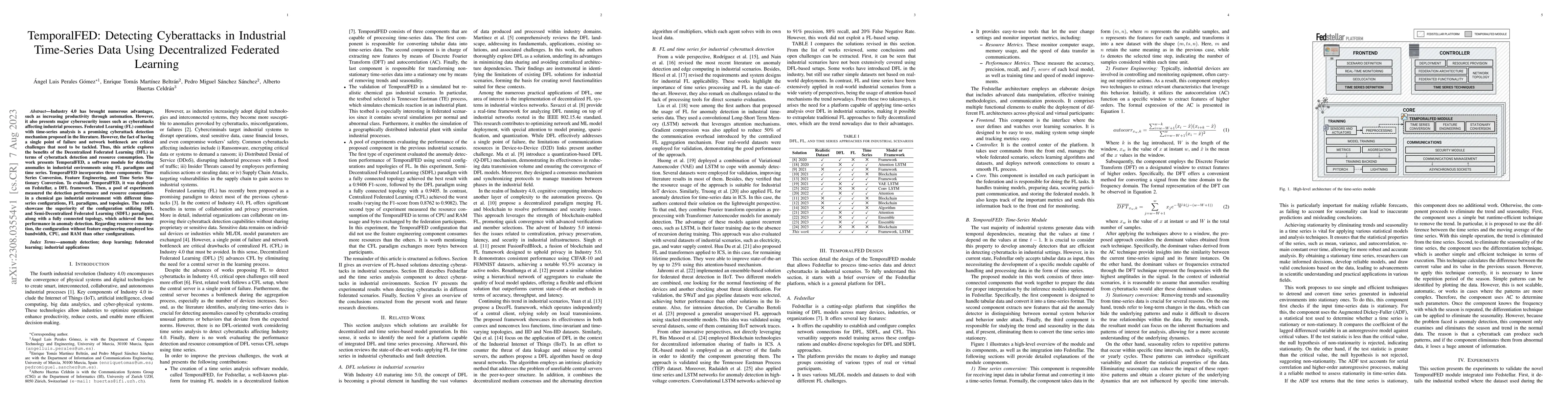 Thumbnail for TemporalFED: Detecting Cyberattacks in Industrial Time-Series Data Using
  Decentralized Federated Learning
