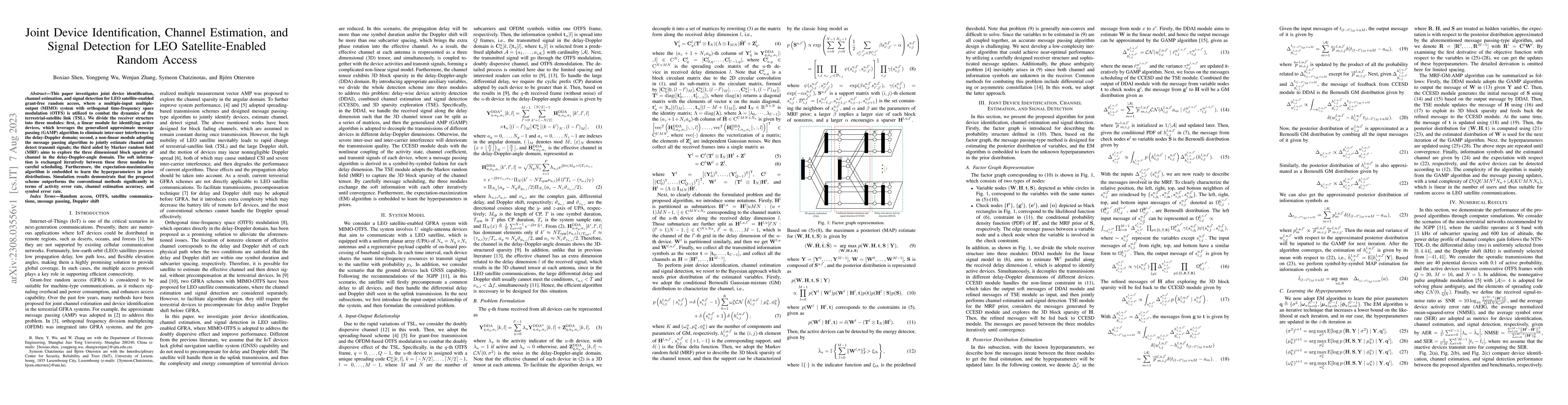 Thumbnail for Joint Device Identification, Channel Estimation, and Signal Detection
  for LEO Satellite-Enabled Random Access