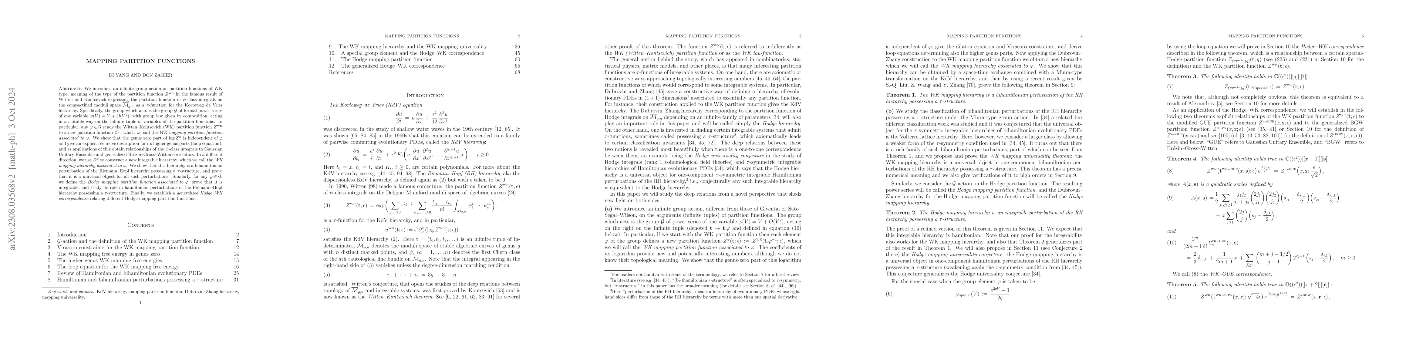 Thumbnail for Mapping partition functions