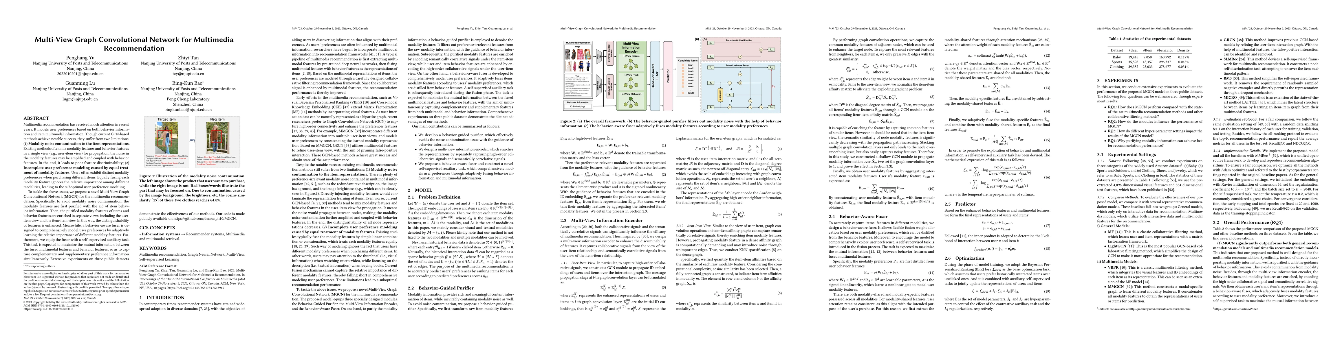 Thumbnail for Multi-View Graph Convolutional Network for Multimedia Recommendation