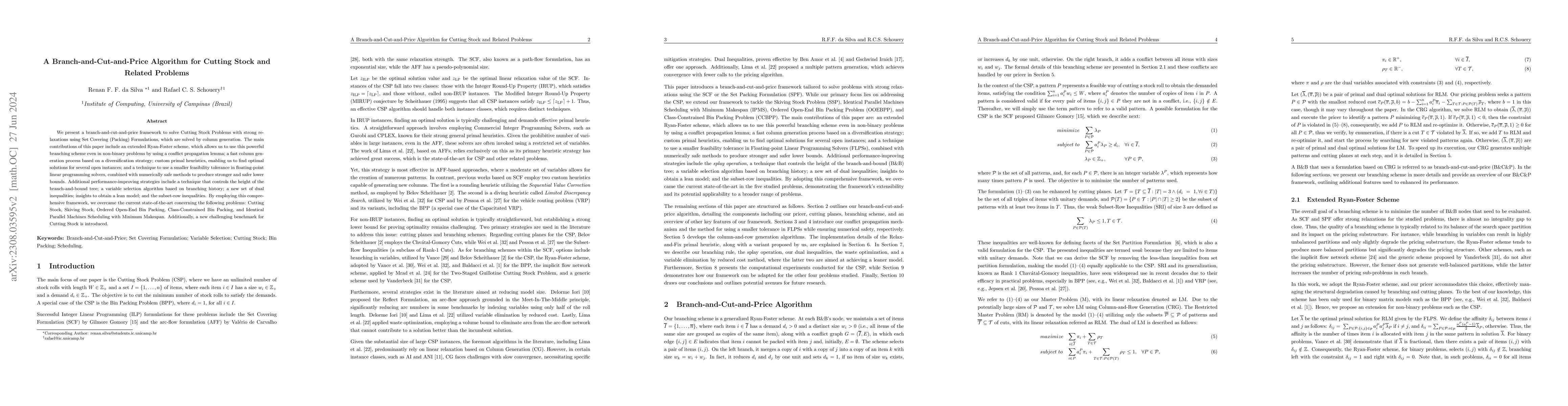 Thumbnail for A Branch-and-Cut-and-Price Algorithm for Cutting Stock and Related
  Problems