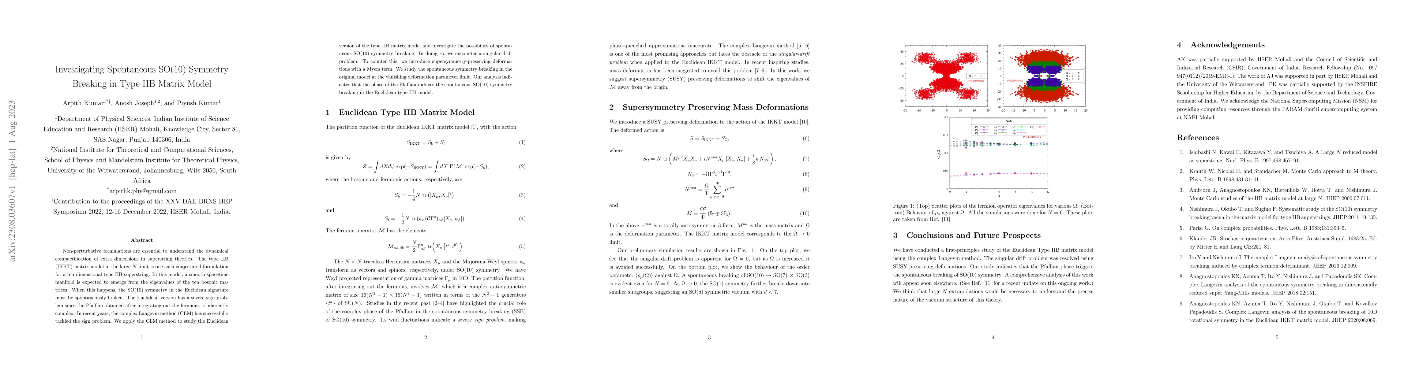 Thumbnail for Investigating Spontaneous SO(10) Symmetry Breaking in Type IIB Matrix
  Model