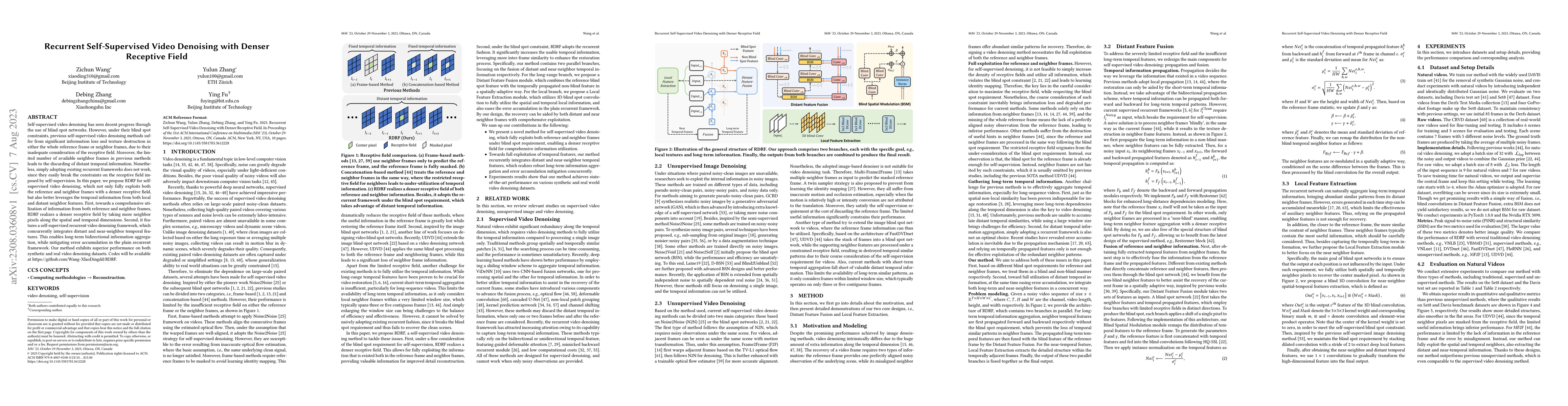 Thumbnail for Recurrent Self-Supervised Video Denoising with Denser Receptive Field