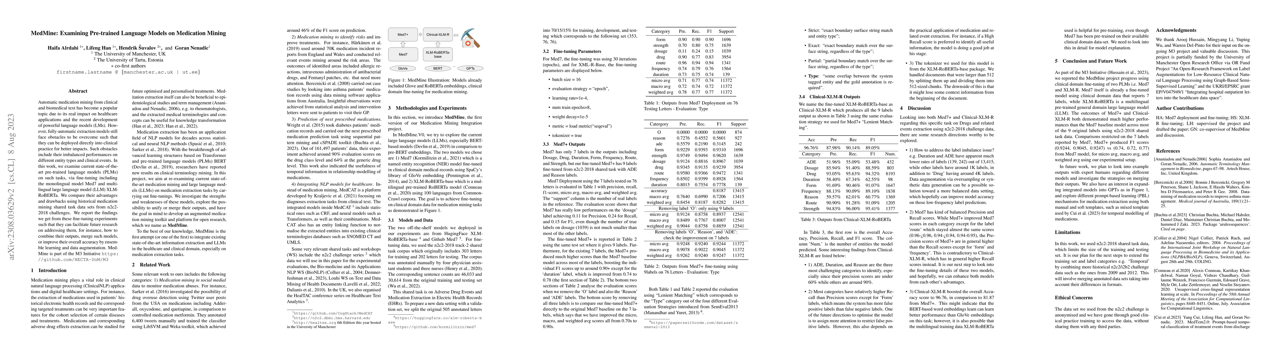 Thumbnail for MedMine: Examining Pre-trained Language Models on Medication Mining