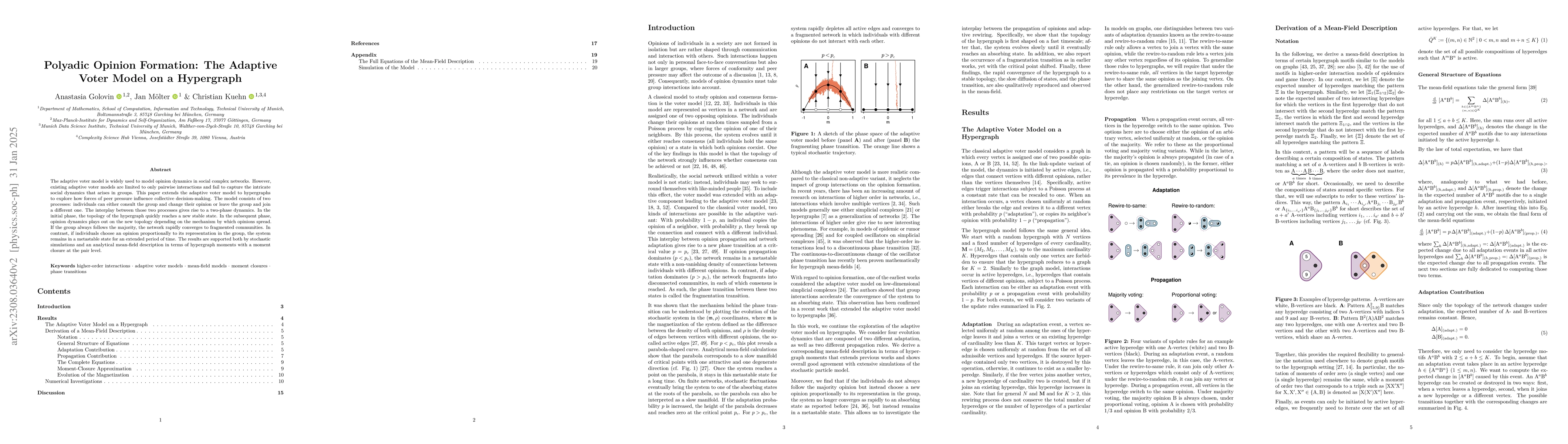 Thumbnail for Polyadic Opinion Formation: The Adaptive Voter Model on a Hypergraph