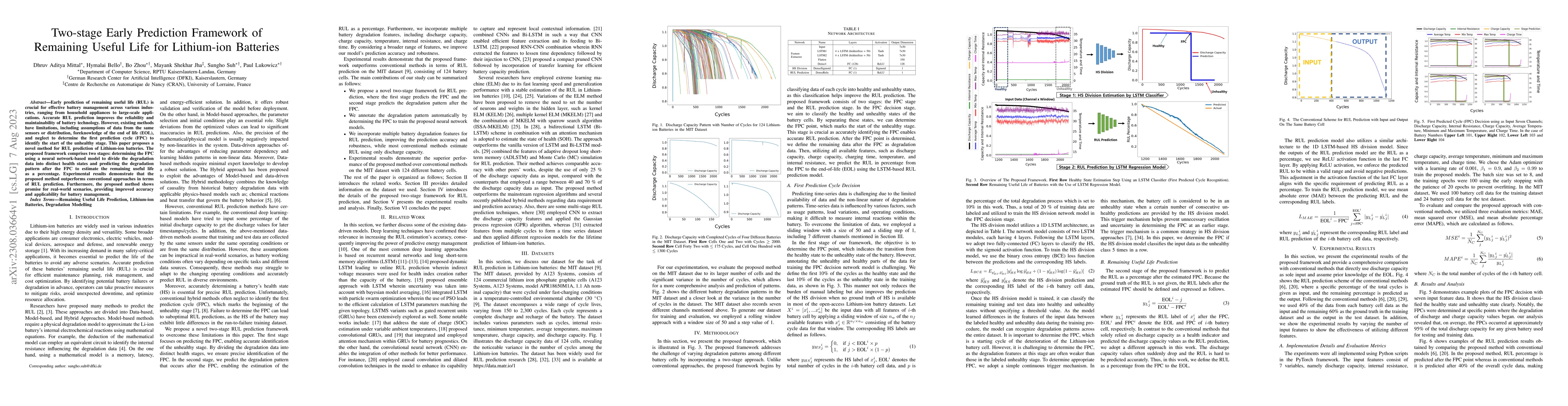 Thumbnail for Two-stage Early Prediction Framework of Remaining Useful Life for
  Lithium-ion Batteries