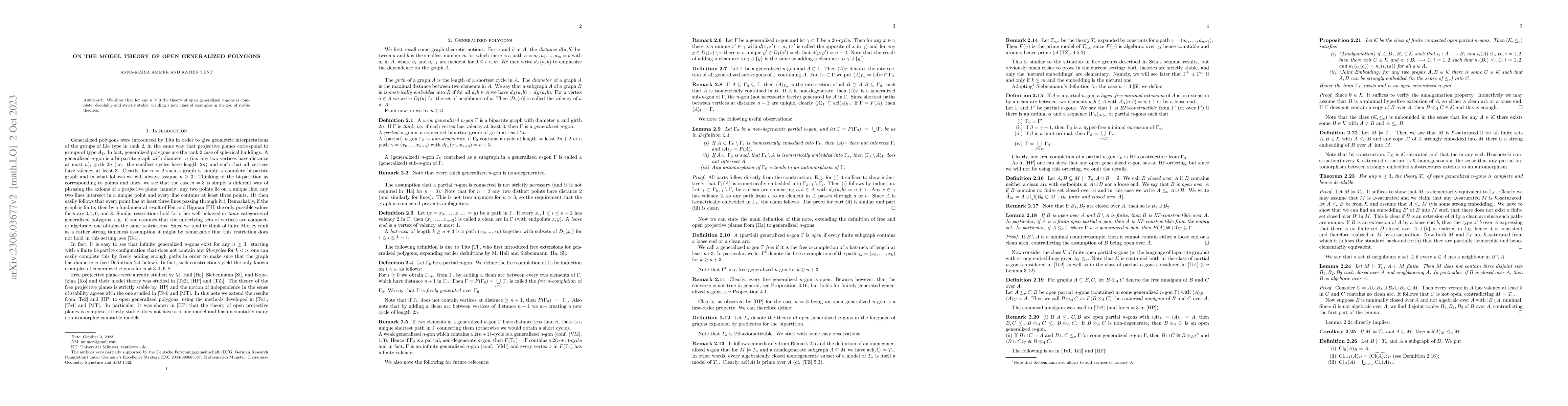 Thumbnail for On the model theory of open generalized polygons