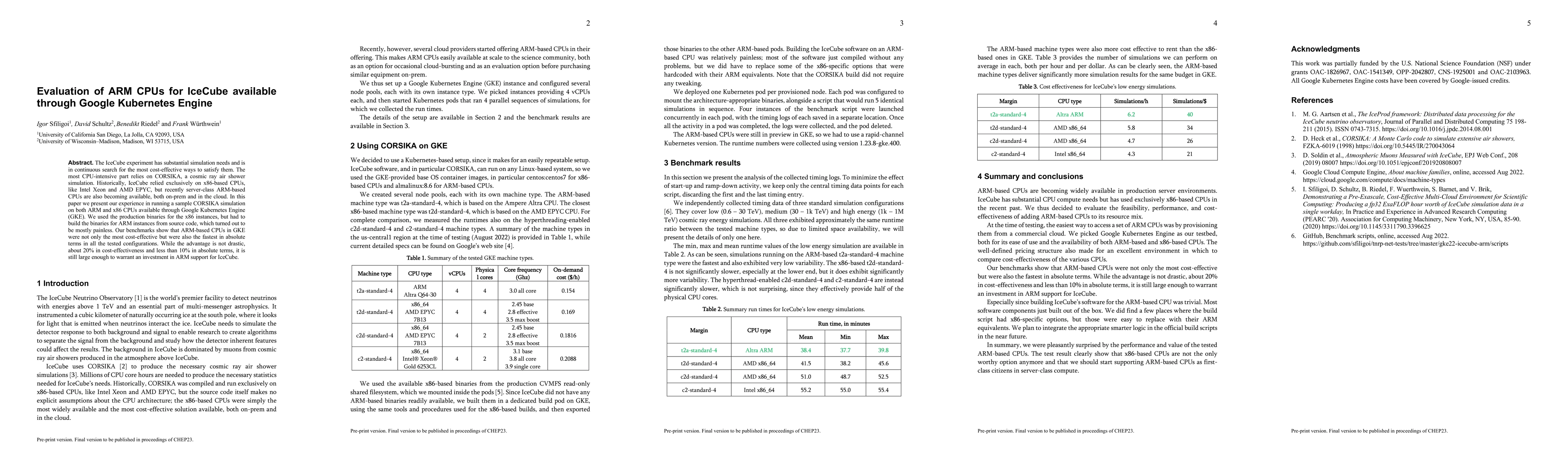 Thumbnail for Evaluation of ARM CPUs for IceCube available through Google Kubernetes
  Engine