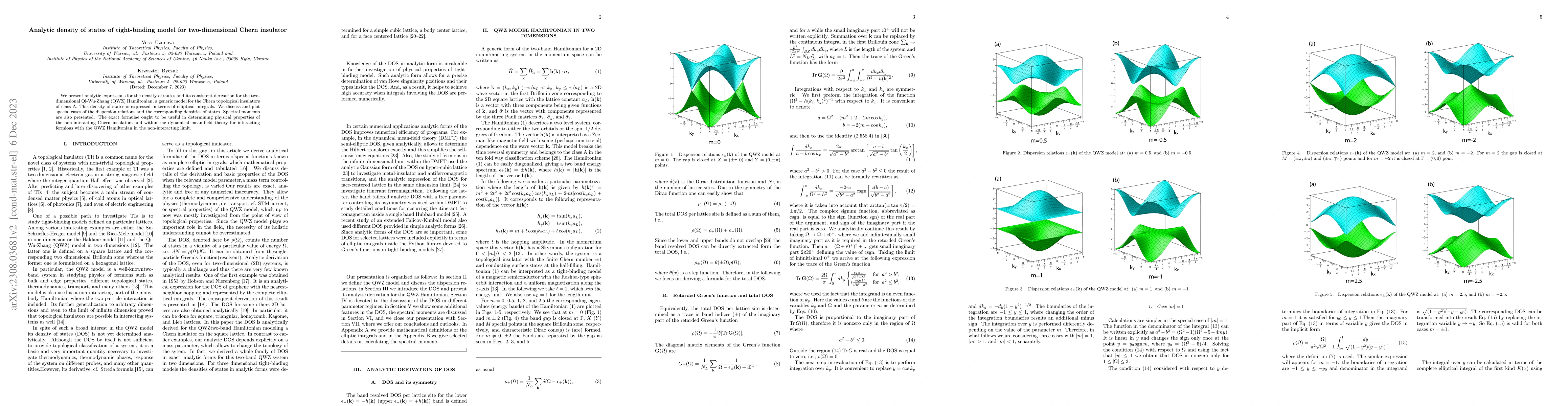 Thumbnail for Analytic density of states of two-dimensional Chern insulator
