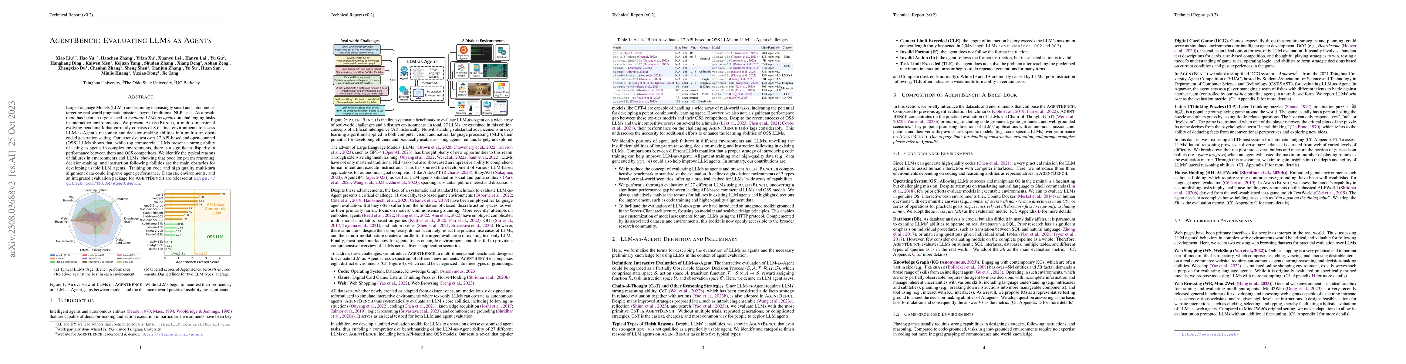 Thumbnail for AgentBench: Evaluating LLMs as Agents
