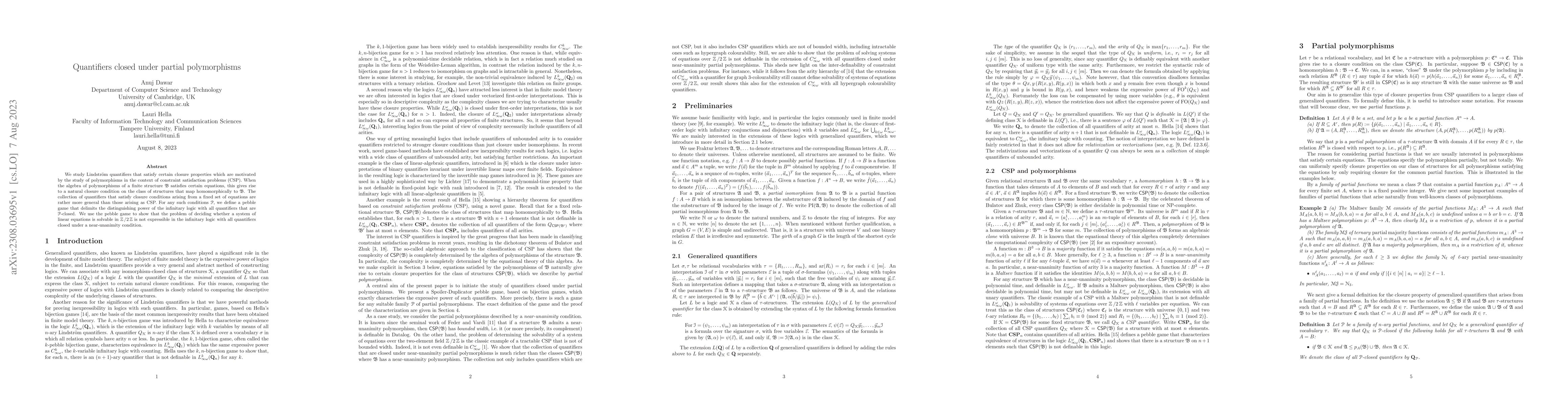 Thumbnail for Quantifiers closed under partial polymorphisms