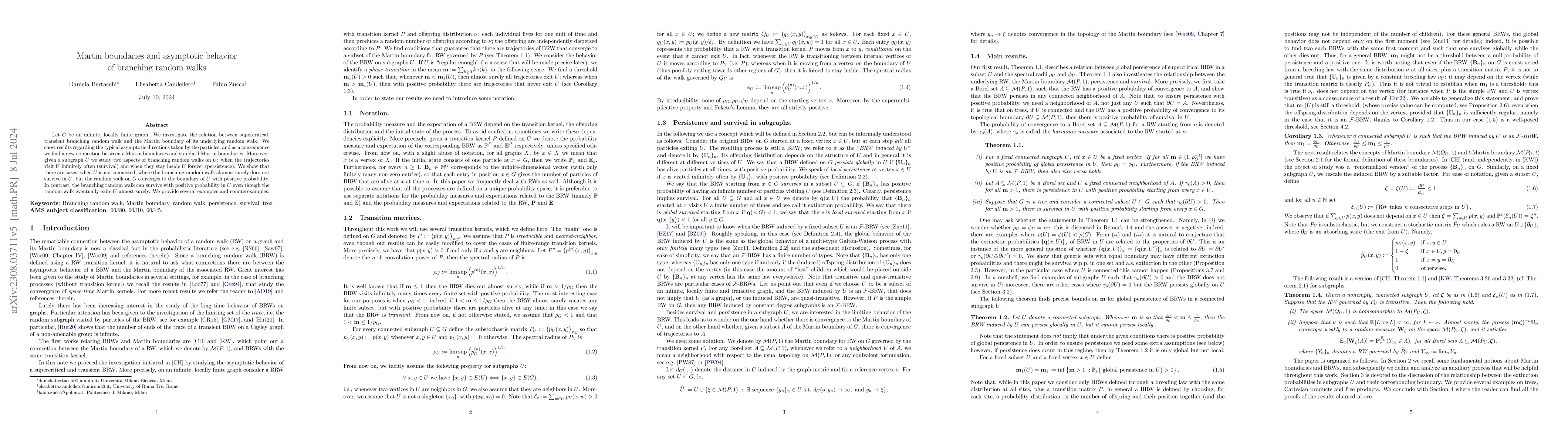 Thumbnail for Martin boundaries and asymptotic behavior of branching random walks