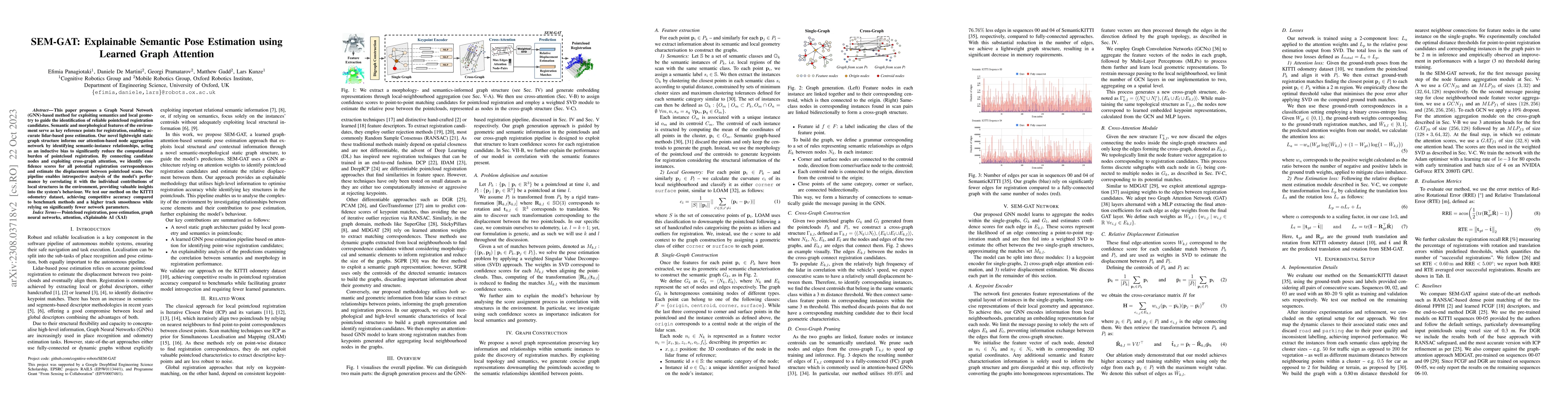 Thumbnail for SEM-GAT: Explainable Semantic Pose Estimation using Learned Graph
  Attention