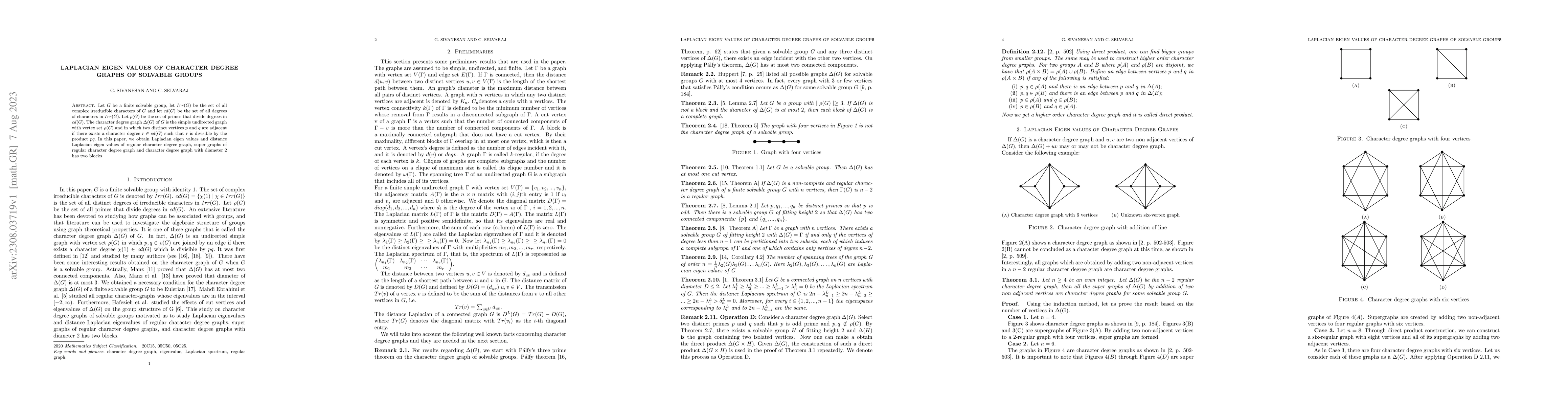 Thumbnail for Laplacian Eigen values of character degree graphs of solvable groups