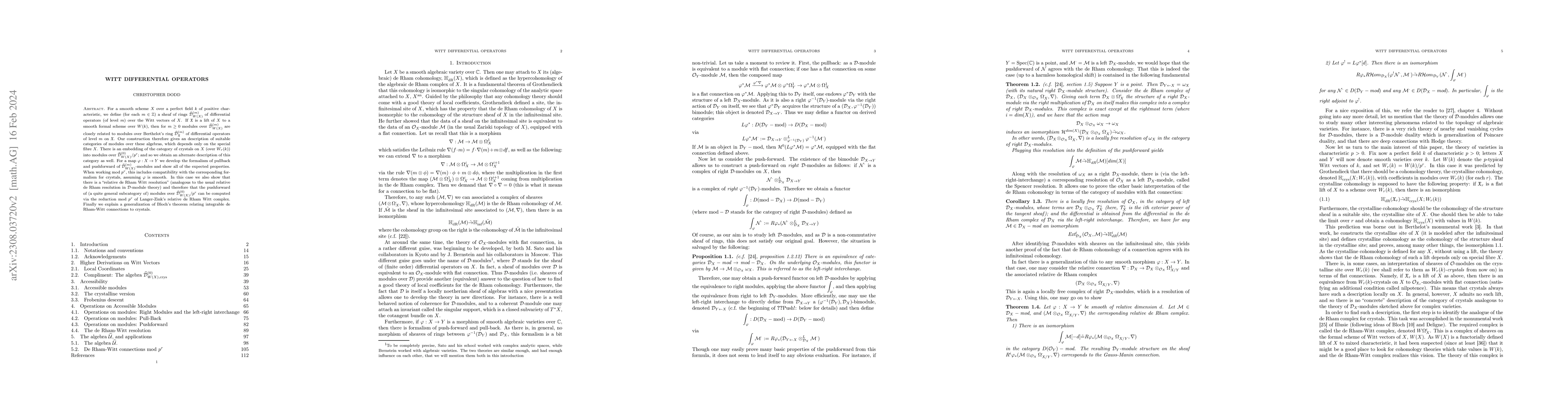 Thumbnail for Witt Differential Operators