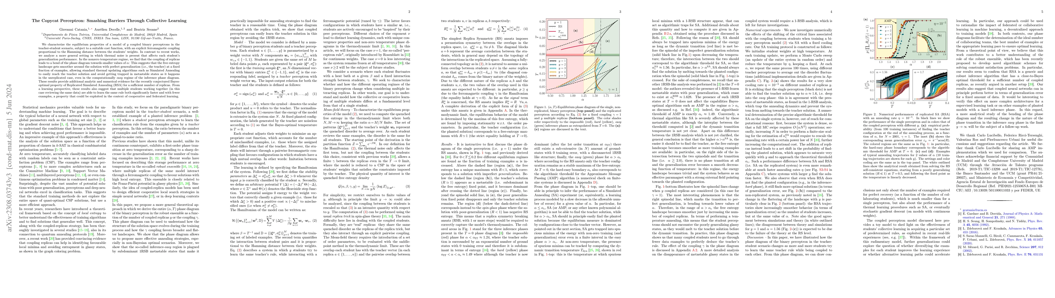 Thumbnail for The Copycat Perceptron: Smashing Barriers Through Collective Learning