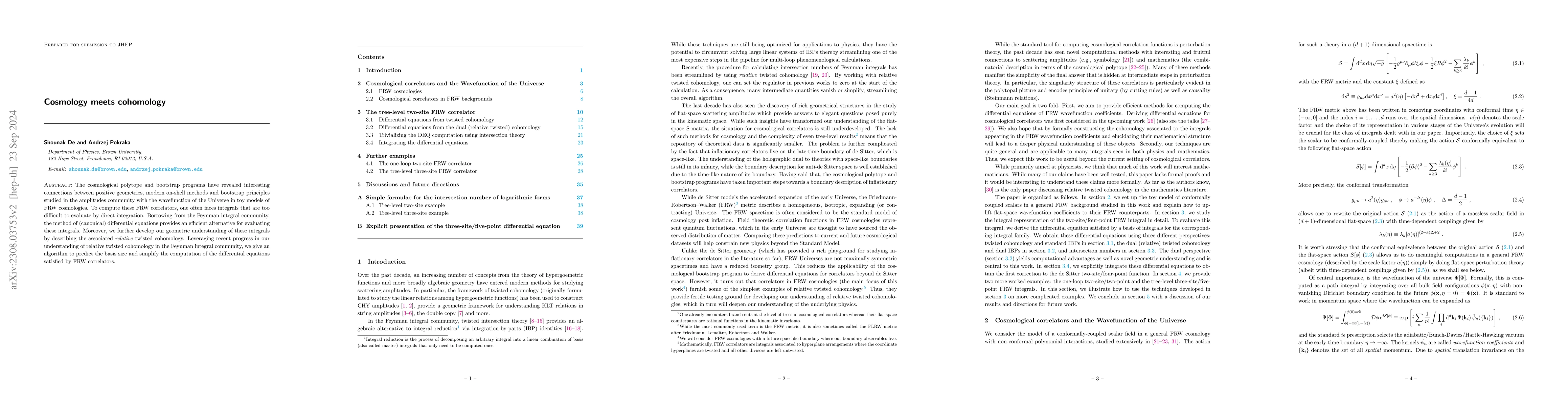 Thumbnail for Cosmology meets cohomology